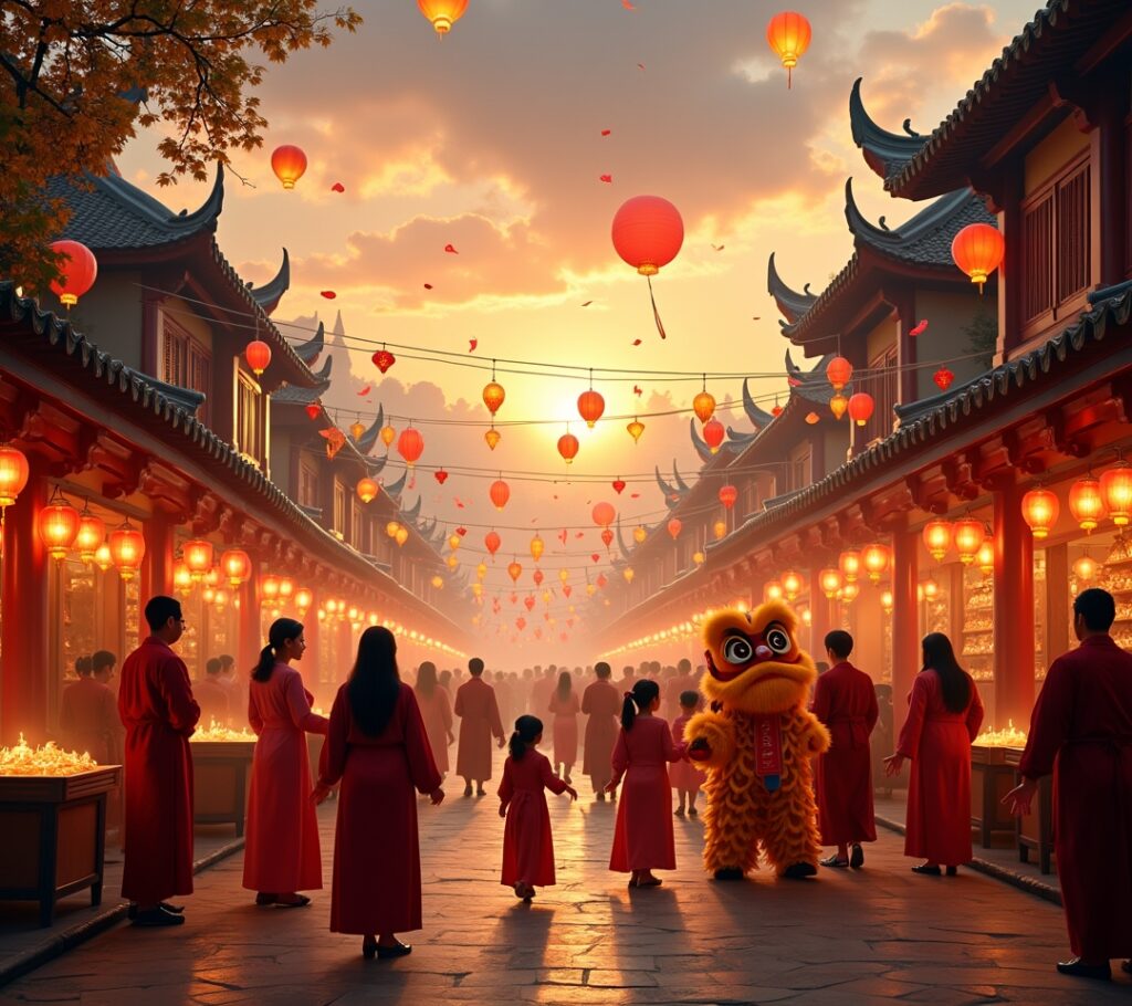 Colorful festival decorations