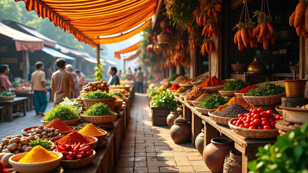 Traditional ingredients at market